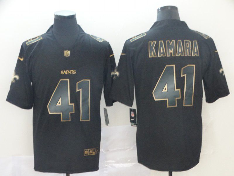 Men New Orleans Saints #41 Kamara Nike Vapor Limited Black Golden NFL Jerseys